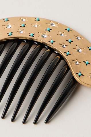 Женские аксессуары для волос Free People Signe Hair Comb, цвет: Золотой / Синий — фото 2