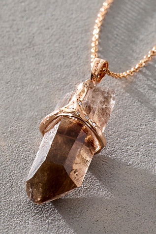 Siriciam Healing Stone Necklace by Sirciam Jewelry at Free People in Pink