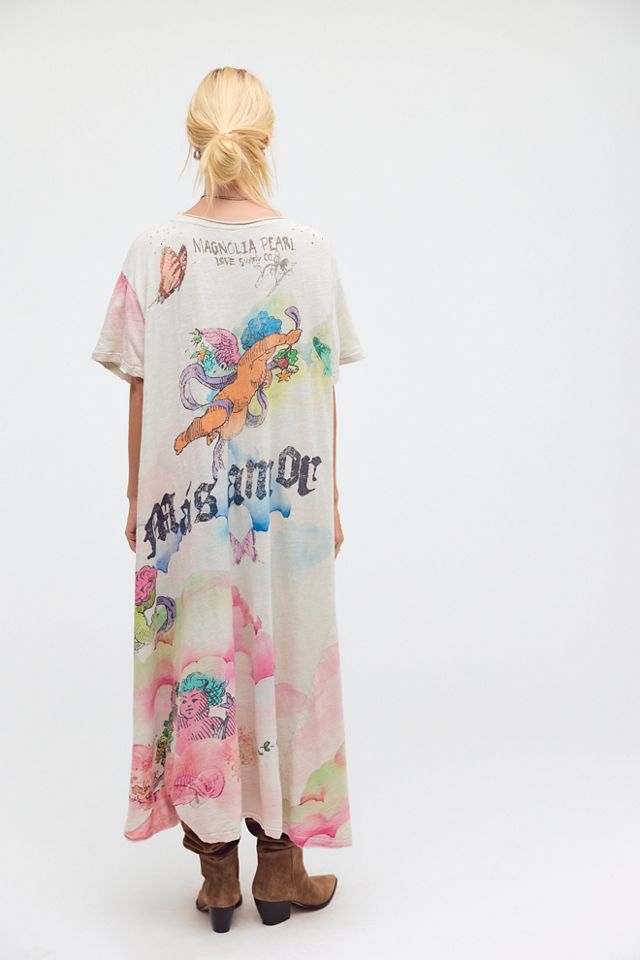 Magnolia Pearl Magic Magnolias Midi Tee Dress at Free People in White
