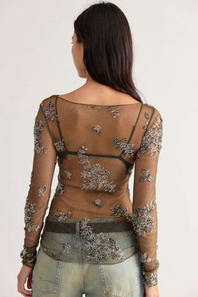 Talk to Me Embellished Long Sleeve Top #1