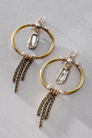 Mikal Winn Fringe Drop Hoop Earrings