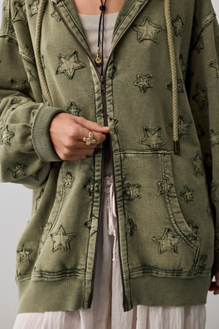 Женское худи We The Free In The Stars Zip-Up, цвет: Армейский — фото 4