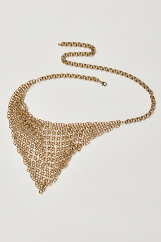 Женский ремень Free People Bex Bandana Chainmail Belt, цвет: Золотой