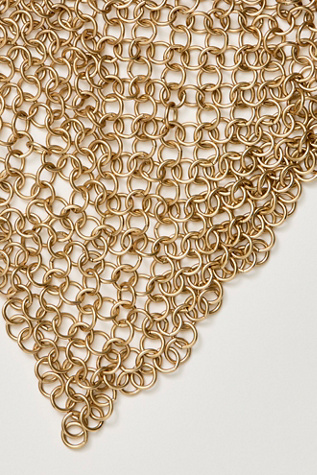 Женский ремень Free People Bex Bandana Chainmail Belt, цвет: Золотой — фото 2