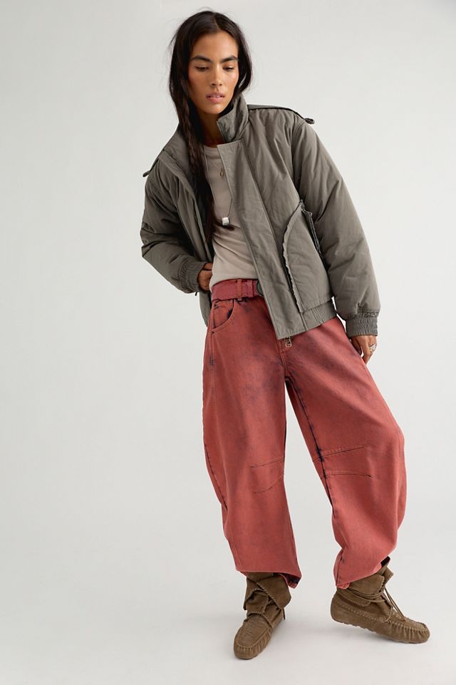 Asparagus Side Zip-Up Padded MA-1 Jacket #2