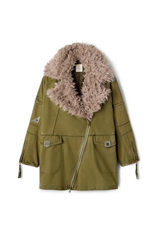 Женская куртка We The Free Rhys Oversized Parka, цвет: Оливковый — фото 5
