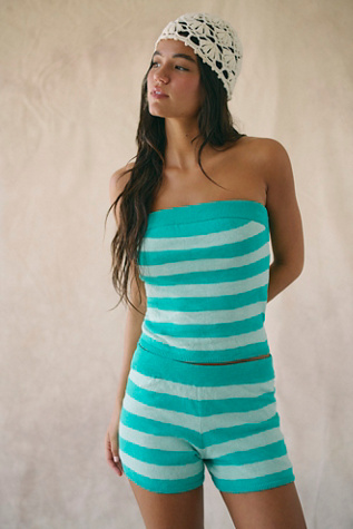 Sassafras Sweater Set by free-est at Free People in Teal Tide Combo, Size: Medium