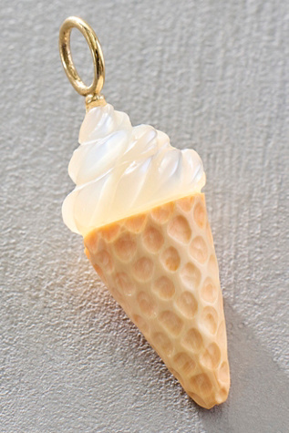 Maura Green Vanilla Ice Cream Cone Charm at Free People