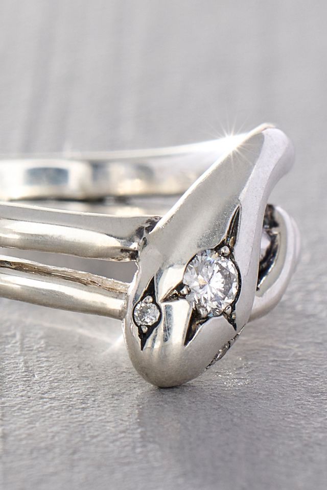 Maura Green Silver Slither Ring #2