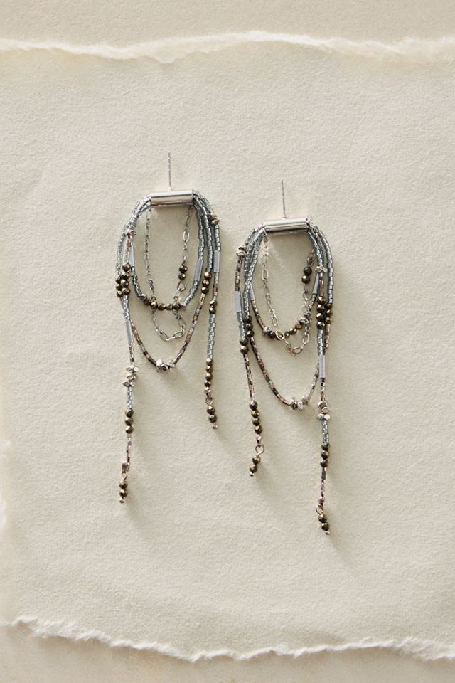 Muse Semi-Precious Stone Beaded Dangle Earrings #1