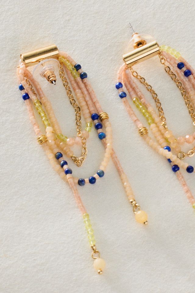 Muse Semi-Precious Stone Beaded Dangle Earrings #1
