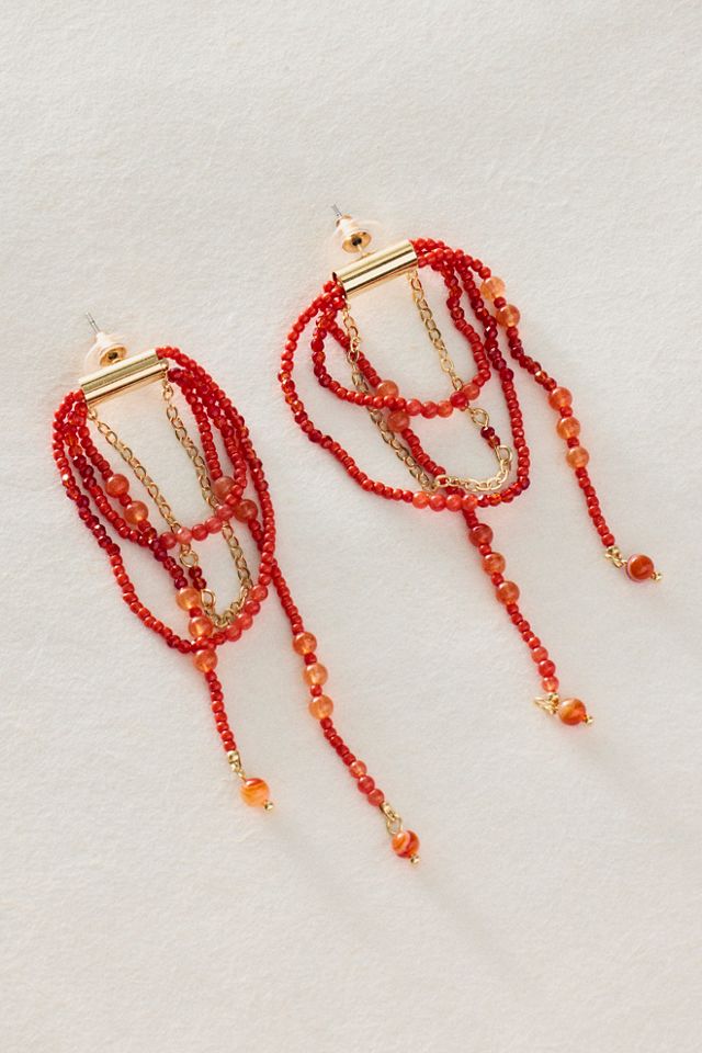 Muse Semi-Precious Stone Beaded Dangle Earrings #1