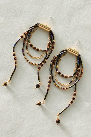 Muse Semi-Precious Stone Beaded Dangle Earrings by Free People