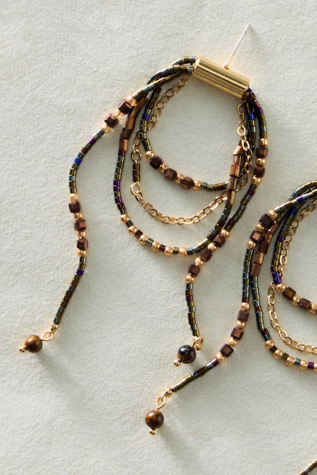 Muse Semi-Precious Stone Beaded Dangle Earrings #1