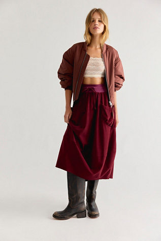 Boom Shankar Cord Guru Midi Skirt