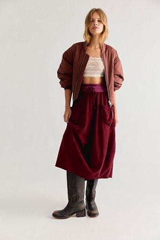 Boom Shankar Cord Guru Midi Skirt
