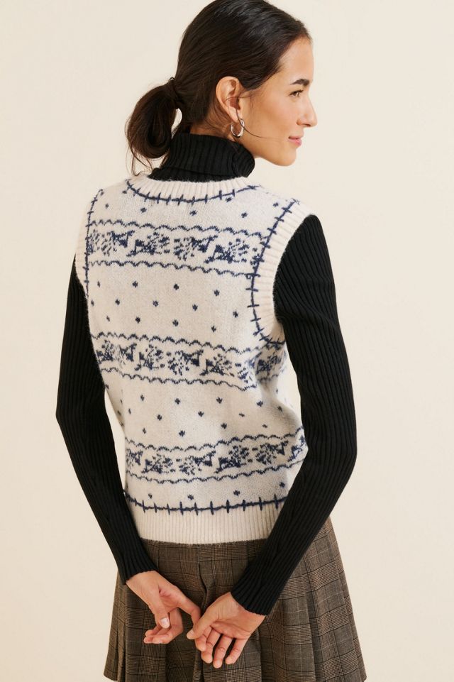 Another Girl Doe Fair Isle Knitted Sweater Vest #1