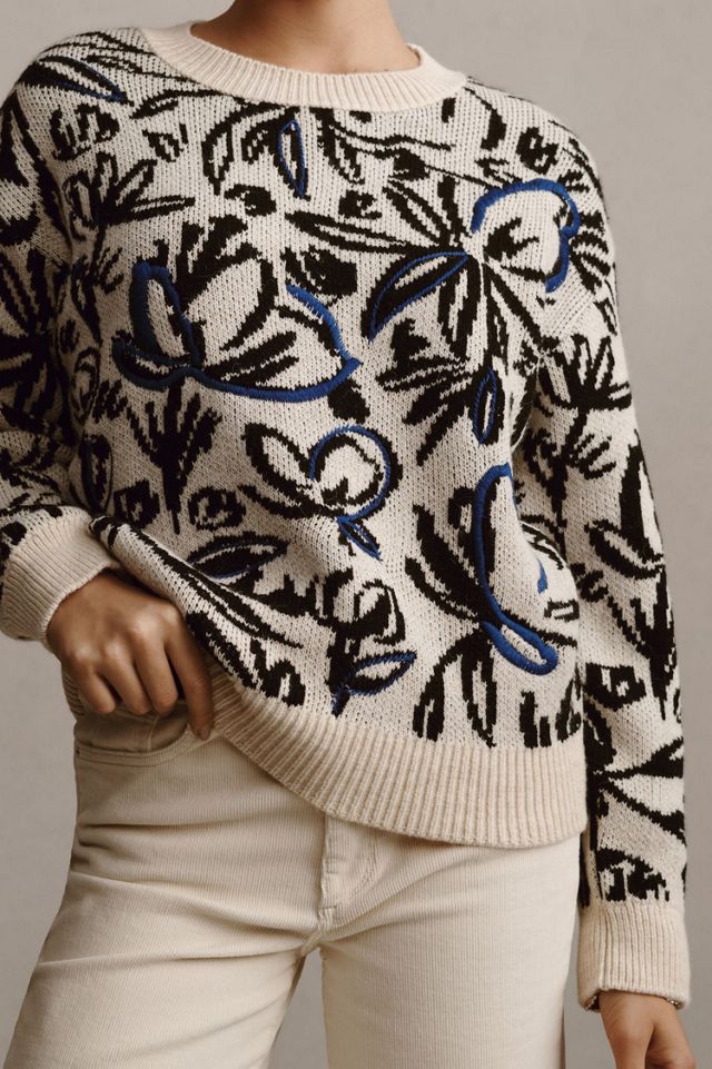 Floral Pop Embroidered Sweater #2