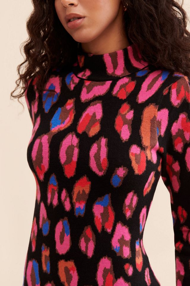 FARM Rio Iridescent Leopards Sweater Dress #2