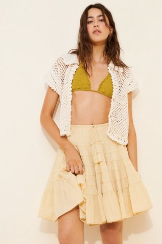 Many Layers Solid Midi Skirt