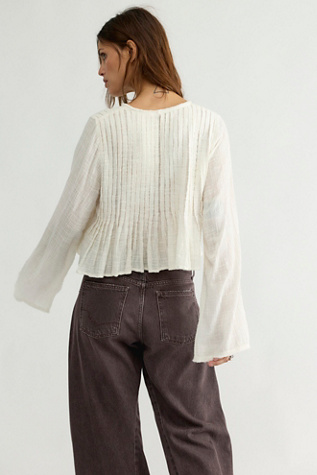 Женский топ FP One Parker Long Sleeve Button Down Top, цвет: Слоновая кость — фото 2