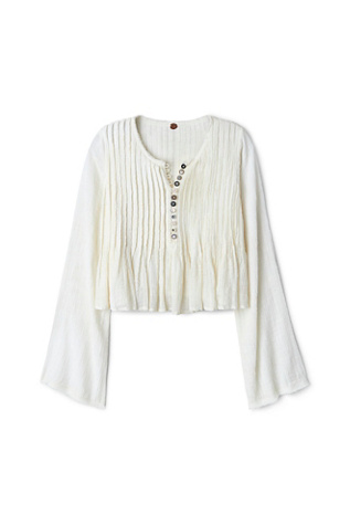 Женский топ FP One Parker Long Sleeve Button Down Top, цвет: Слоновая кость — фото 5