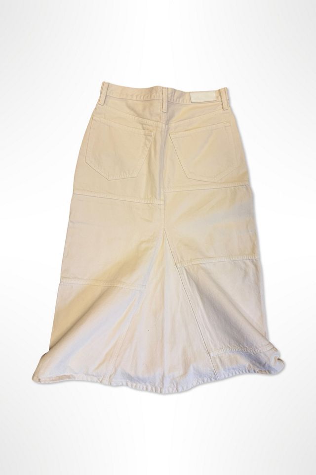 Vintage Reclaimed Cream Denim Patchwork Skirt Re/Done Selected By Ritual Vintage #1