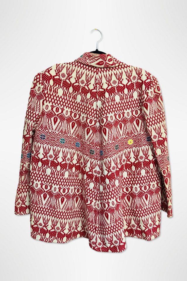 1950s Woven Brocade Bird And Antelope Print Jacket Selected By Ritual Vintage #1