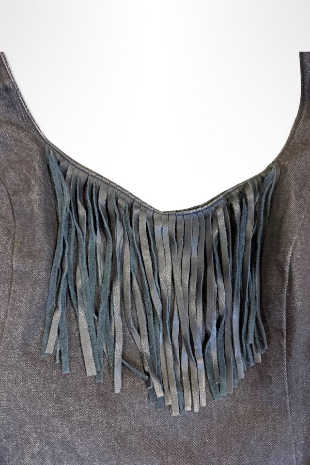 1980s Western Denim Fringe Halter Top Selected By Ritual Vintage #2