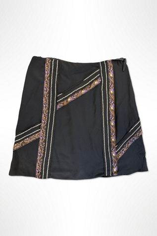 Prada 2000s Ribbon Trim Silk Skirt Selected By Ritual Vintage