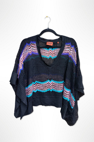 Y2K Missoni Signature Knit Poncho Top Selected By Ritual Vintage