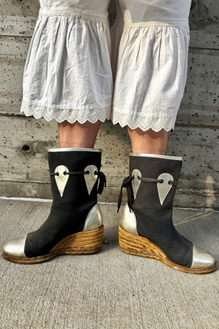 Женские ботинки Nomad Vintage Vintage Arche Block Espadrille Canvas Boots Selected, цвет: Чёрный — фото 2
