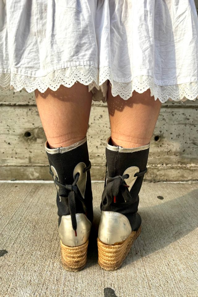 Vintage Arche Block Espadrille Canvas Boots Selected by Nomad Vintage #2