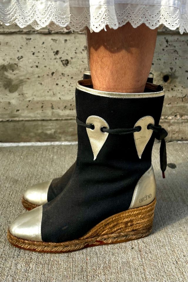 Vintage Arche Block Espadrille Canvas Boots Selected by Nomad Vintage #3