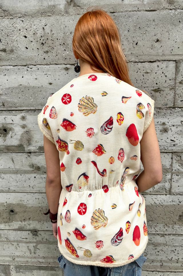 Vintage Seashell Terrycloth Vest Selected by Nomad Vintage #1