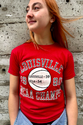 1980’s Louisville Basketball Tee Shirt Selected by Nomad Vintage
