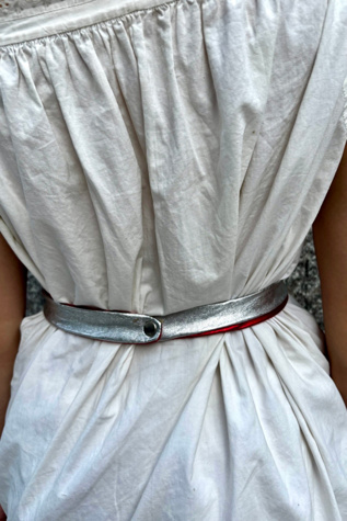 Женский ремень Nomad Vintage 1970’s Red and Silver Reversible Disco Belt Selected, цвет: Кирпичный — фото 4