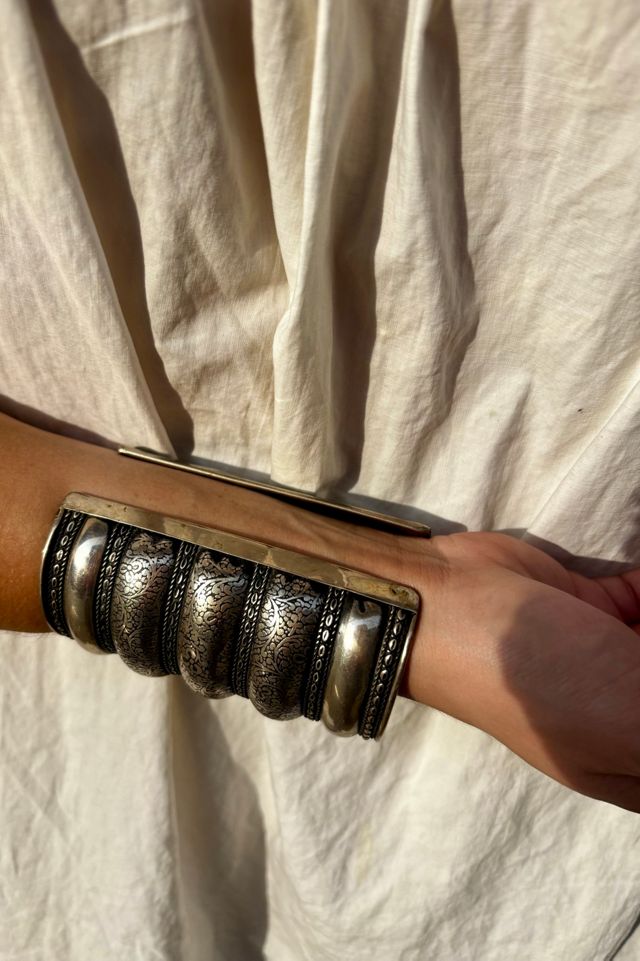 Vintage Intaglio Large Silver Cuff Selected by Nomad Vintage #2