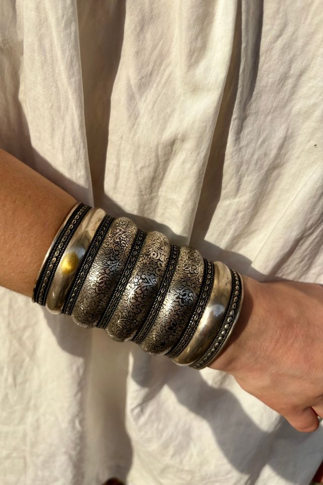 Vintage Intaglio Large Silver Cuff Selected by Nomad Vintage #3