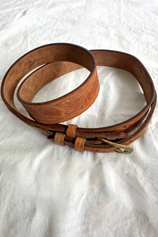 Vintage Tooled Leather Belt Selected by Grievous Angel Vintage