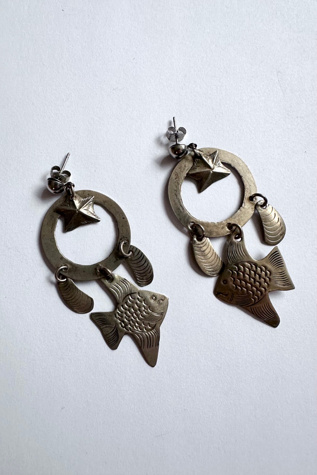 Vintage Silver Fish Earrings Selected by Grievous Angel Vintage