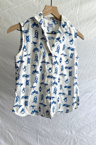Vintage 1950s Knots Button Up Tank Selected by Grievous Angel Vintage
