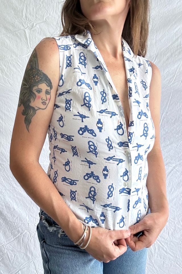 Vintage 1950s Knots Button Up Tank Selected by Grievous Angel Vintage #3