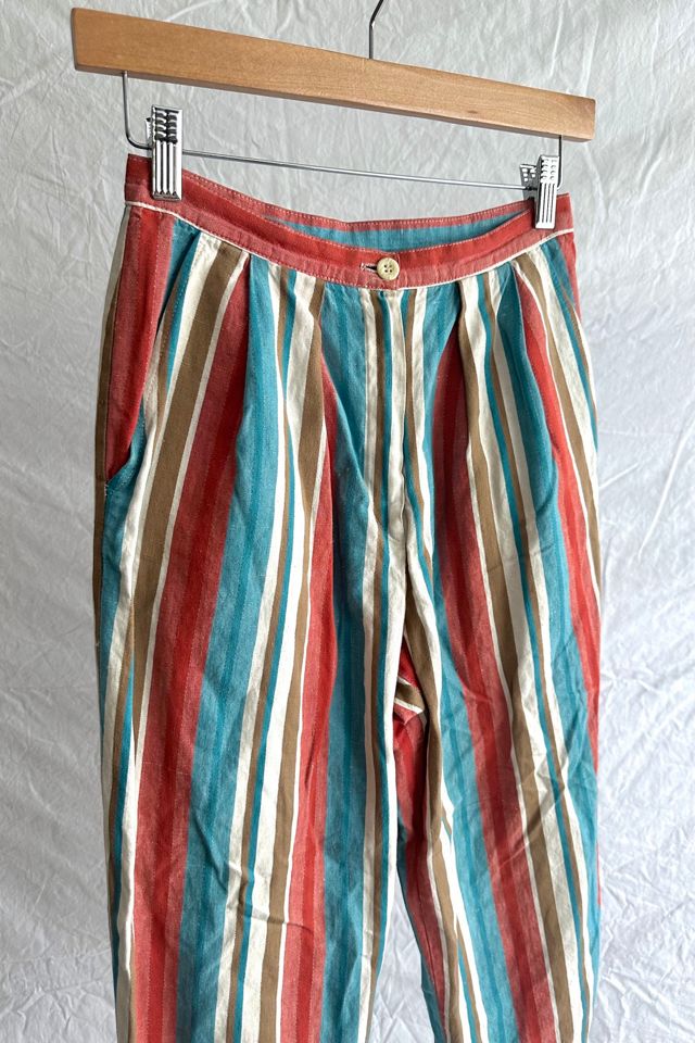 Vintage 1980s Linen Stripe Pants Selected by Grievous Angel Vintage #1