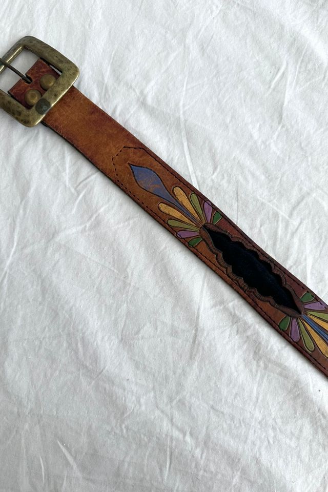 Vintage Pastel Painted Leather and Cut Out Belt Selected by Grievous Angel Vintage #2