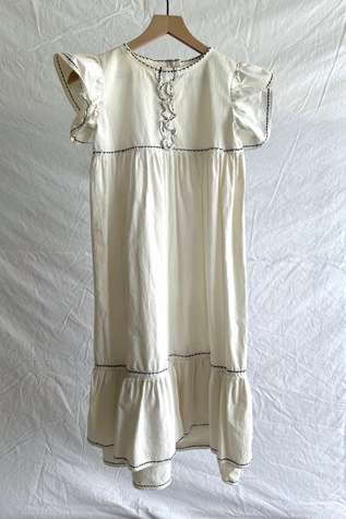 Vintage White Cotton Ruffle Dress Selected by Grievous Angel Vintage
