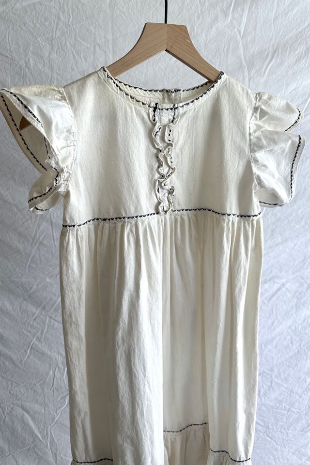 Vintage White Cotton Ruffle Dress Selected by Grievous Angel Vintage #1