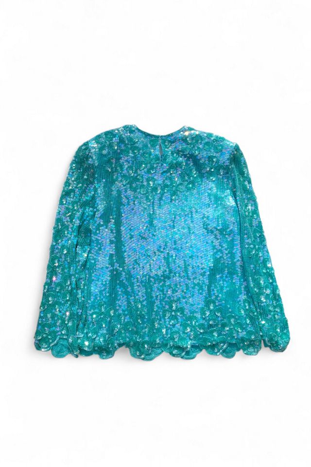 Vintage 1980s Iridescent Sequin Blouse Selected by SharpLilTeeth #2