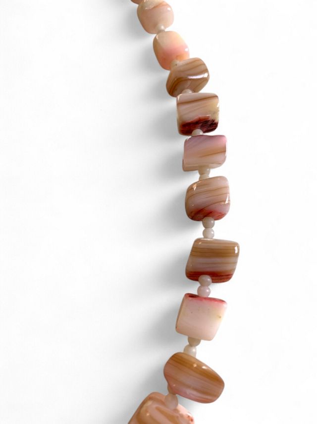 Vintage Pink Opal & Bead Necklace Selected by SharpLilTeeth #3