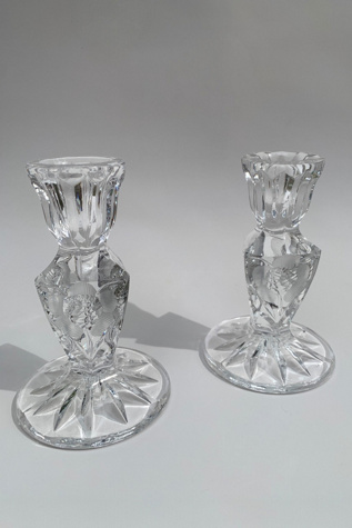 Vintage Cut Crystal Candle Holder Set Selected by SharpLilTeeth